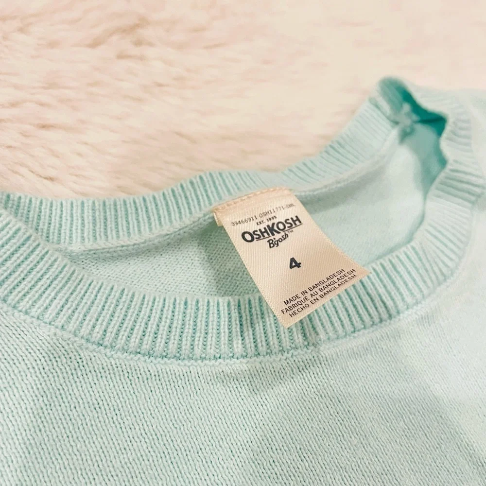 OshKosh B’Gosh Blue Star Llama Knit Crewneck Pullover Sweater Girl’s Size 4